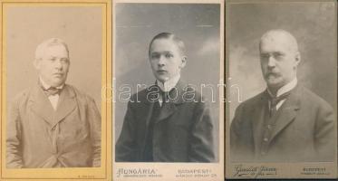 cca 1860-1900 Vegyes keményhátú kabinetfotók, 10db, ebből 7db verzón feliratozva, különböző budapest...