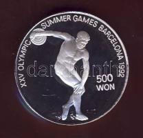 Észak-Korea 1989. 500W Ag "Barcelonai olimpia-diszkoszvetés" T:PP