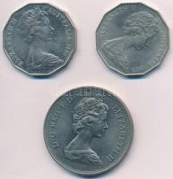 Nagy Britannia 1972. 25p Cu-Ni "Királyi ezüstlakodalom" + Ausztrália 1981. 50c Cu-Ni "Károly herceg és Lady Diana esküvője" + 1982. 50c Cu-Ni "XII. Nemzetközösségi játékok - Brisbane" T:2 oxidáció Great Britain 1972. 25 New Pence Cu-Ni "Royal Silver Wedding" + Australia 1981. 50 Cents Cu-Ni "Wedding of Prince Charles and Lady Diana" + 1982. 50 Cents Cu-Ni "XII Commonwealth Games - Brisbane" C:XF corrosion Krause KM#917, KM#72, KM#74