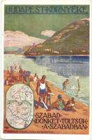 Visegrád, Budapest környéke, 'Szabad időnket töltsük a szabadban' Magyar Királyi Államvasutak reklám s: Andor L. (EB)