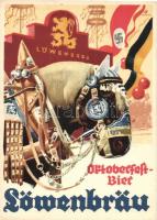 Löwenbrau, Octoberfest Bier / 1930s German beer advertisement, NS flag s: Jentsch (fa)
