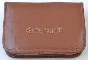 Régi pipere készlet, műbőr tokban, hiánytalan, szép állapotban, 17x12 cm