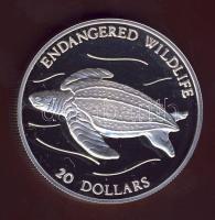 Tuvalu 1993. 20$ Ag "Veszélyeztetett állatvilág-teknősbéka" T:PP