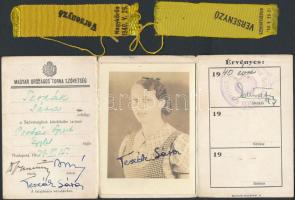 1939 Bp., Magyar Országos Torna Szövetség fényképes tagsági igazolványa, benne versenyzői szalagokkal