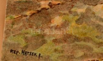 Jelzés nélkül: Utcarészlet (Hatsek után). Akvarell, papír, 55×40 cm