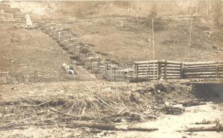 I. világháborús védelmi vonal katonával / WWI defense line with soldier, photo