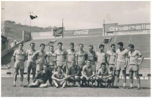 1959  A Vasas Futball Club Genovában, fotó Campora, verzón ragasztós,  12x18cm