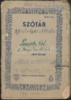 1945-1946 Forgalmi adó könyvként használt iskolai füzet budapesti forgalmi adó bélyegekkel