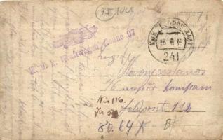 1916 K. u. K. Kraftwagenkolonne 97, soldiers, automobile, photo (felületi sérülés / surface damage)