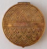 Vintage réz púderes szelence, art deco díszítésű fedéllel, tükörrel, francia gyártmány, sorszámozott...