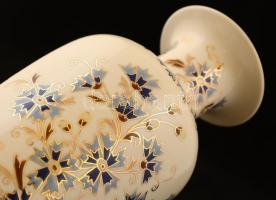 Zsolnay búzavirág mintás váza, kézzel festett, jelzett, hibátlan, m: 27 cm