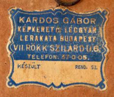 cca 1930 Uri-étkező Hofbauer, József körút 34. (?), sérült képkeretben, 15x19 cm