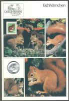 Svájc modern Ffm érmés/bélyeges  emléklap "Mókus" motívummal T:BU