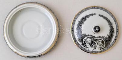 Hollóházi Jurcsák László által tervezett porcelán bonbonier, matricás, apró kopásnyommal, jelzett, d...
