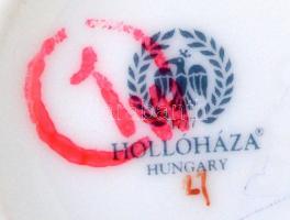 Hollóházi Jurcsák László által tervezett porcelán váza, matricás, apró kopásnyommal, jelzett, m: 18 ...