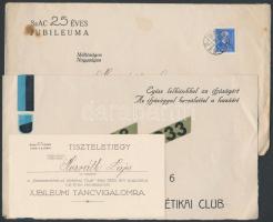 1933 A Pestszentlőrinci Atlétikai Club 25 éves jubileuma alkalmából, rendezett ünnepségre való meghívó, boríték és tiszteletjegy, 3 db