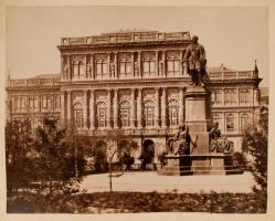 1896 Budapest a Millennium idején, 3 db nagyméretű fotó: Opera, MTA, Lánchíd, kartonra kasírozva, fotó 19×24,5 cm, karton 25x33 cm