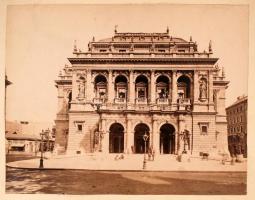 1896 Budapest a Millennium idején, 3 db nagyméretű fotó: Opera, MTA, Lánchíd, kartonra kasírozva, fo...