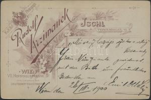 1900 Delley Emil (?-?) nótaénekes portréja, keményhátú fotó Rudolf Krziwanek bécsi műterméből, hátul...