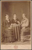 cca 1880 Eisenachi család 3db  keményhátú kabinetfotó, Klösz György és Georg Jagemann műterméből, 16...