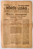 1919 Bp., A Vörös Újság, a Magyarországi Szocialista Párt délutáni hivatalos lapja II. évfolyamának 88. száma