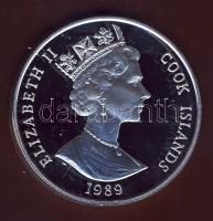 Cook szigetek 1989. 50$ Ag "Olimpiai játékok-futás, biatlon" T:PP