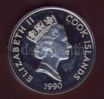 Cook szigetek 1990. 50$ Ag "Amerika 500 éve-Bolivar" T:PP