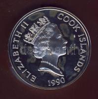 Cook szigetek 1990. 50$ Ag "Amerika 500 éve-Jacques Cartier" T:PP