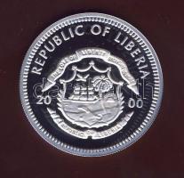 Liberia 2000. 5$ Ag "Veszélyeztetett elefánt" T:PP