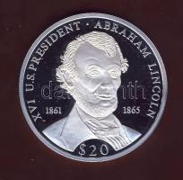 Liberia 2000. 20$ Ag "Abraham Lincoln" T:PP