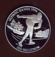 Bhután 1992. 300N Ag "Téli olimpia-gyorskorcsolya" T:PP