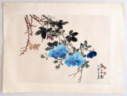 Kínai illusztrációk, utólag színezve, 10 db, 25x33 cm