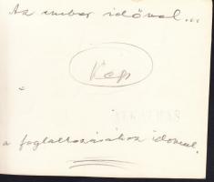 Alt. jelzéssel: Az ember idővel... a foglalkozásához idomul, tusrajz, papír, 10x12cm, Alkalmas pecsé...