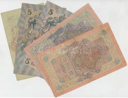 Orosz Birodalom 1909-1912. (1905) 3R Szign.: Konshin + 1912-1917. (1909) 5R (2x) + 10R (2x) Szign.: ...