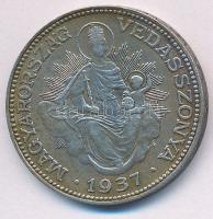 1937. 2P Ag "Madonna" T:2 kis patina