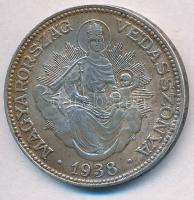 1938. 2P Ag "Madonna" T:2 kis patina Adamo P7