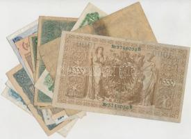 11db-os vegyes külföldbi bankjegy tétel, érdekesebb darabokkal, közte Románia / Német megszállás 191...