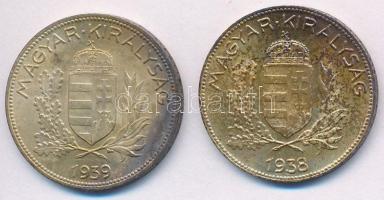 1938-1939. 1P Ag (2x) T:2 patina