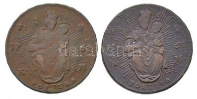 1763-1765PH-KM Poltura Cu "Mária Terézia" (2xklf) T:2- Huszár: 1751., Unger III.: 1270.c