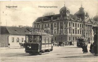 Nagyvárad, Oradea; Pénzügyigazgatóság, villamosok / Financial Directorate, trams (EK)