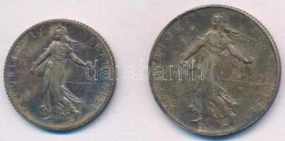 Franciaország 1901. 1F Ag + 1918. 2F Ag T:2 patina, ph.
France 1901. 1 Franc Ag + 1918. 2 Francs Ag...