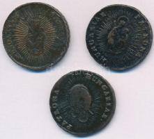 1763-1766. Rézdénár "Mária Terézia" zárt korona (3x) T:2-,3 ph.
Huszár: 1756., Unger III....