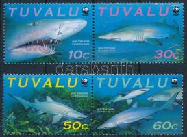 WWF cápák sor 2 párban + sor 4 db FDC-n WWF Sharks set in 2 pairs + set on 4 FDC