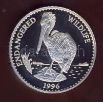 Mongólia 1996. 500T Ag "Veszélyeztetett állatvilág-pelikán" T:PP