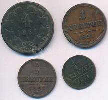 Ausztria 1851A 1/4kr Cu + 1/2kr Cu + 1kr Cu + 1861A 4kr Cu T:2,2-,3
Austria 1851A 1/4 Kreuzer Cu + ...