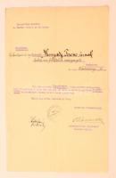 1928 Kelenföldi Kaszinó hivatalos értesítése választmányi rendes taggá valóválasztásról, 34x21cm