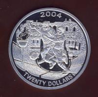 Libéria 2004. 20$ Ag "Olimpiai játékok-labdarúgás" T:PP