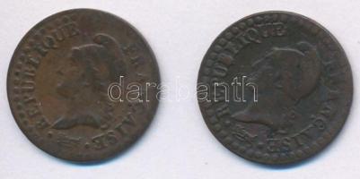 Franciaország 1797-1798A 1c Br (2x) T:2- 
France 1797-1798A 1 Centime Br (2x) C:VF
Krause KM#646