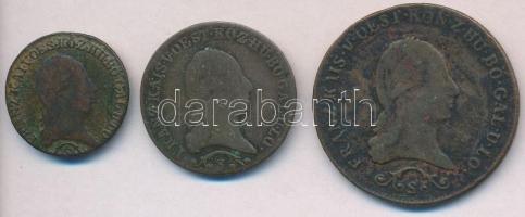 1812S 1/2kr Cu + 1kr Cu + 3kr Cu T:2-,3 patina