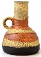 Retró német mázas kerámia váza, jelzett, kis kopásnyomokkal, m: 14,5 cm
